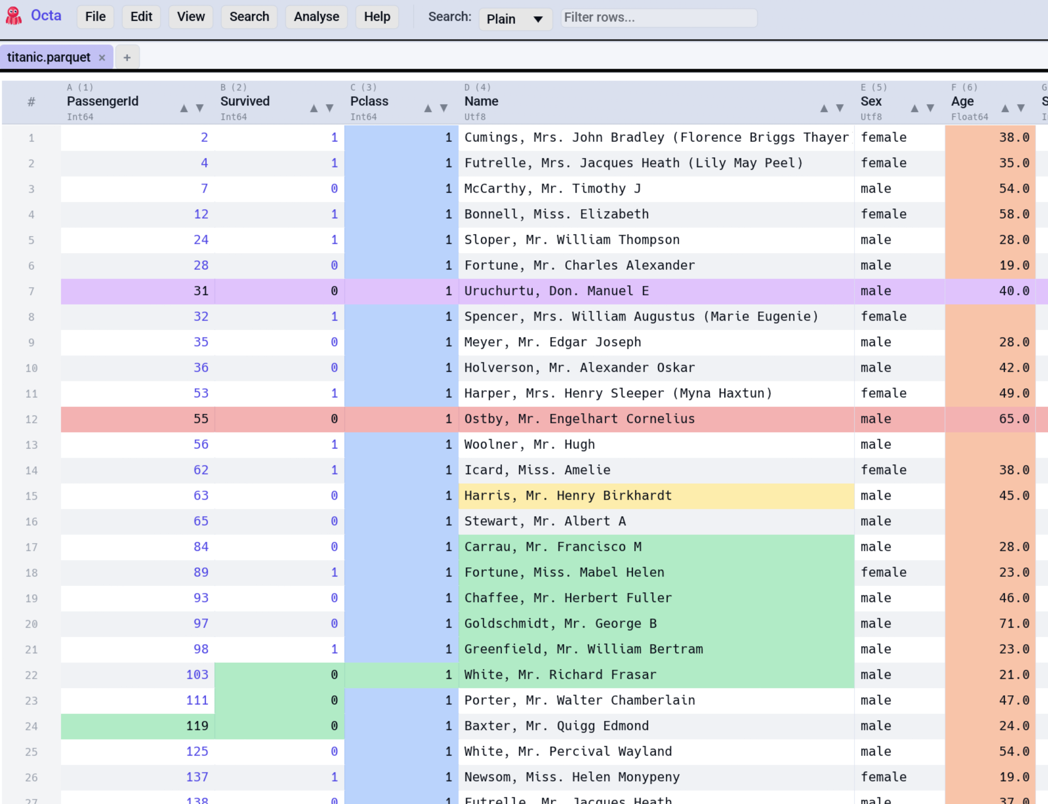 Colour marks in action