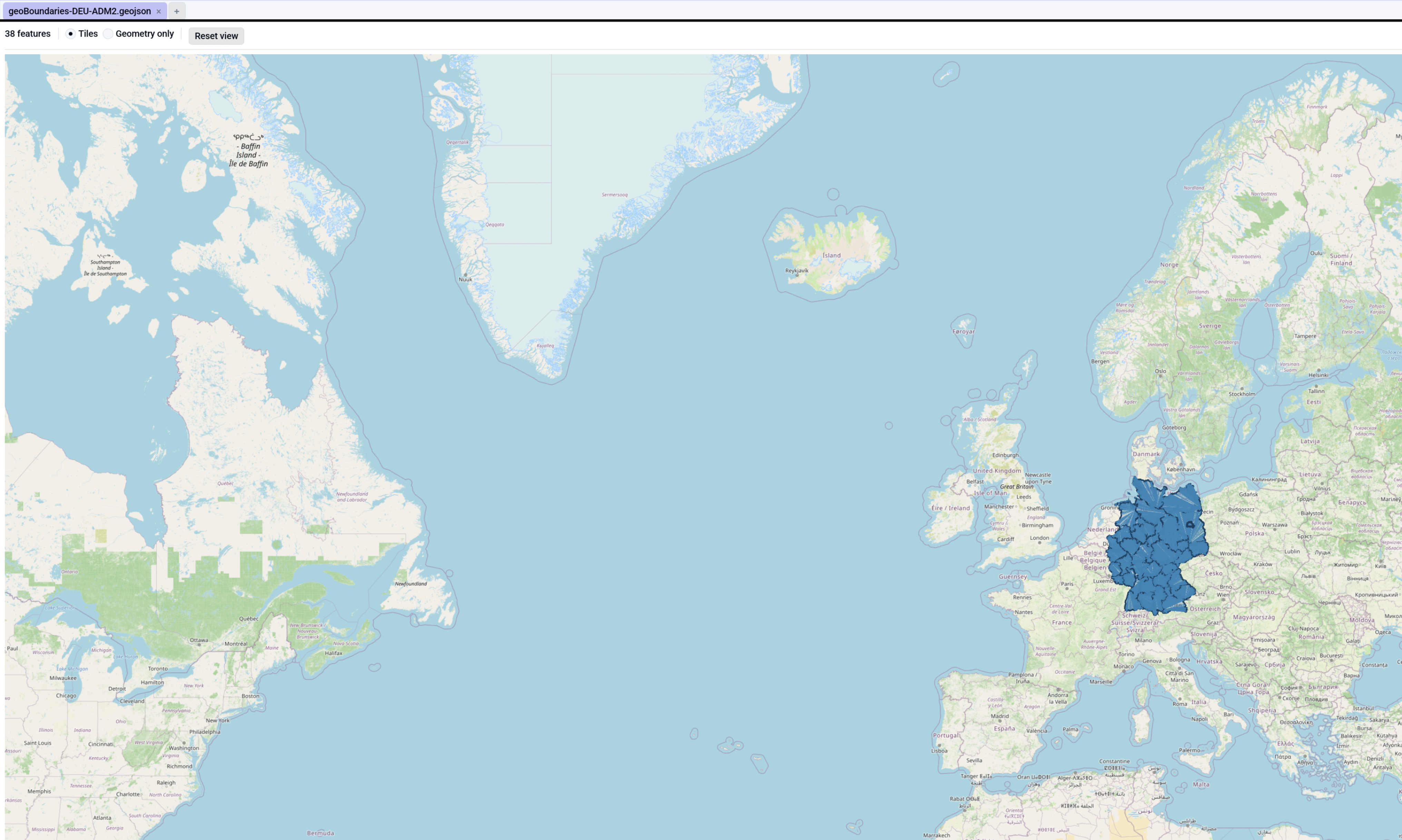 Map view with OSM tiles