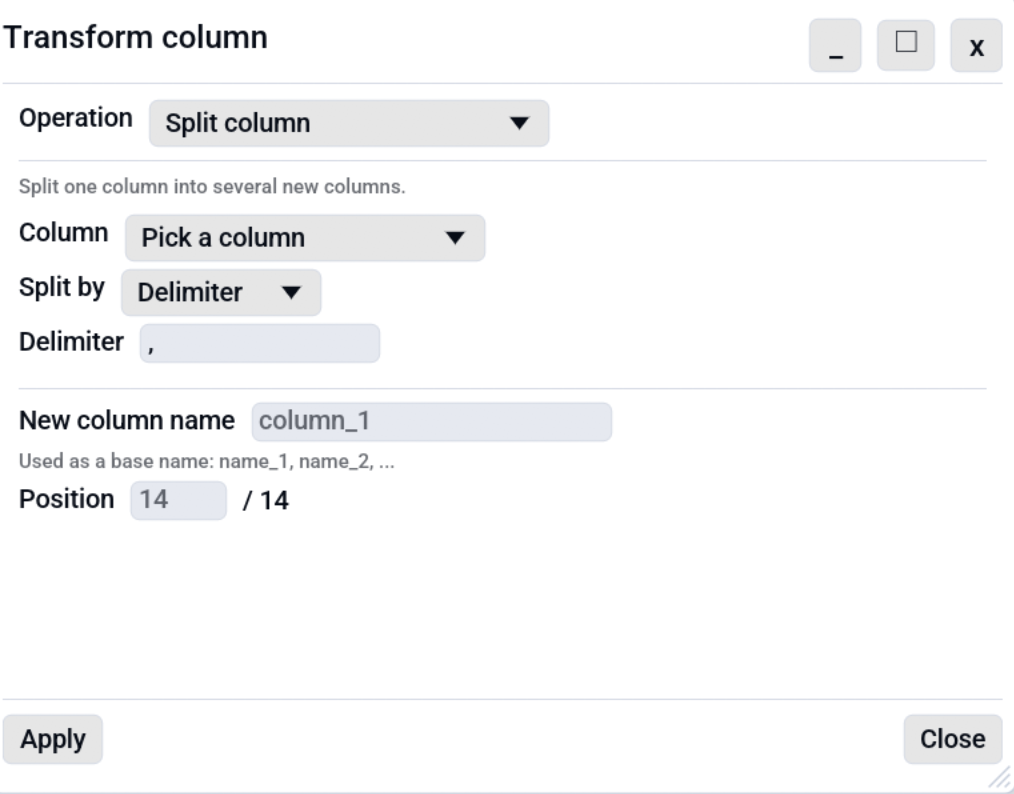 Transform column